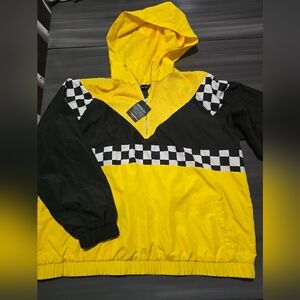 Forever 21 Yellow Mesh  Hoodie Jacket Lightweight